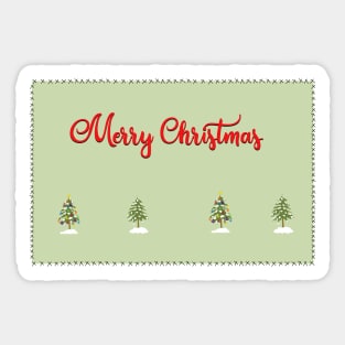 Merry Christmas Trees Stitches Sticker